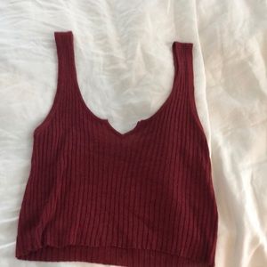 Cropped knit tank top